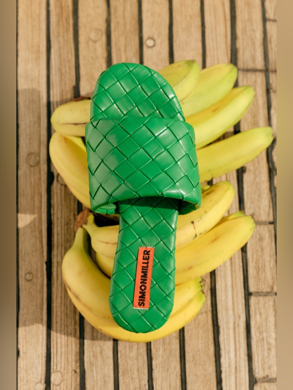 SIMON MILLER Green Woven Slide Sandal - size 39